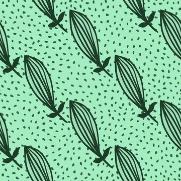 Exotic outline leaves seamless pattern. Nature palm leaf endless wallpaper. Stock Illustration