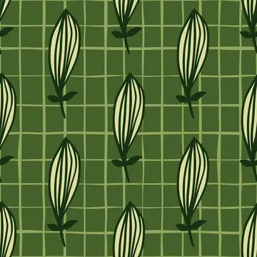 Exotic outline leaves seamless pattern. Nature palm leaf endless wallpaper. Stock Illustration
