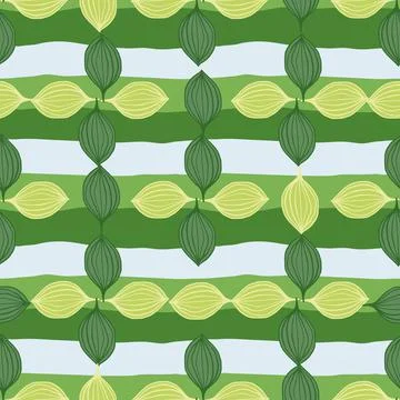 Exotic outline leaves seamless pattern. Abstract floral background. Stock Illustration