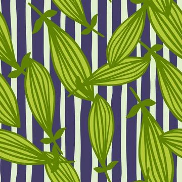 Exotic outline leaves seamless pattern. Nature palm leaf endless wallpaper. Stock Illustration