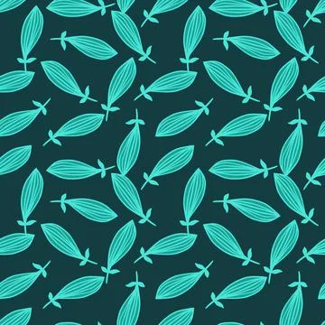 Exotic outline leaves seamless pattern. Nature palm leaf endless wallpaper. Stock Illustration