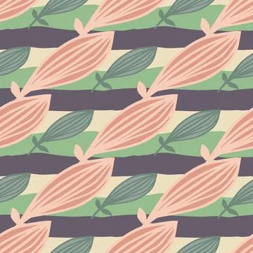 Exotic outline leaves seamless pattern. Nature palm leaf endless wallpaper. Stock Illustration
