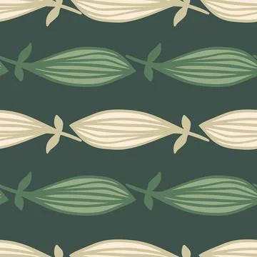 Exotic outline leaves seamless pattern. Nature palm leaf endless wallpaper. Stock Illustration