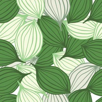 Exotic outline leaves seamless pattern. Abstract floral background. Stock Illustration
