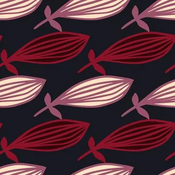 Exotic outline leaves seamless pattern. Nature palm leaf endless wallpaper. Stock Illustration