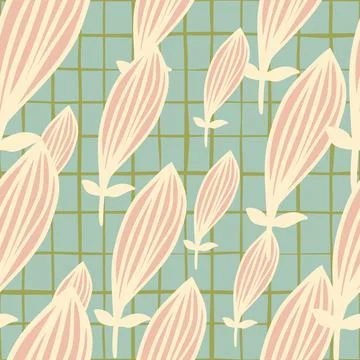 Exotic outline leaves seamless pattern. Nature palm leaf endless wallpaper. Stock Illustration