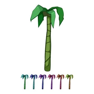 Exotic palm coconut cartoon vector graphic Stock-Illustration
