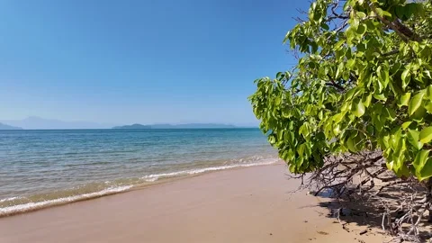 Exotic Paradise Beach with Tranquil Ocean Waves Stock-Footage 344355092