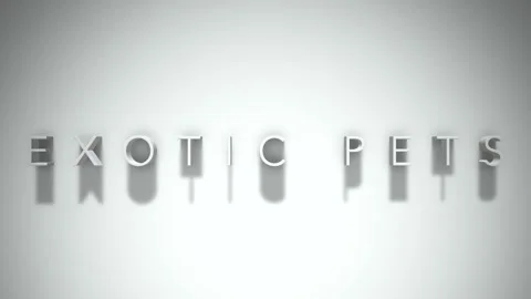 Exotic Pets 3D title animation with shadows on a white background Stock Footage 296543533