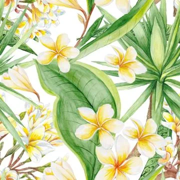 Exotic Plants Pattern Stock Illustration