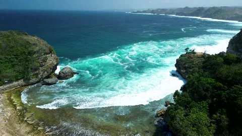 Exotic Rock Formations at Batu Bengkung Beach Malang August 6 2026 Video stock 342801642