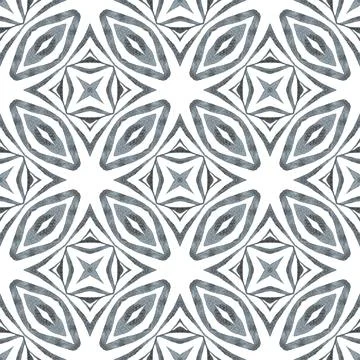 Exotic  seamless pattern. Black and white Illustrazione stock