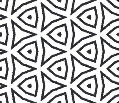 Exotic  seamless pattern. Black symmetrical Stock Illustration