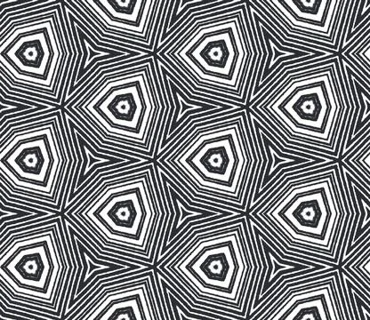 Exotic  seamless pattern. Black symmetrical 스톡 일러스트