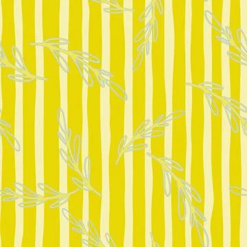 Exotic seamless pattern with botanic random contoured branches elements. Brig Stock Illustration
