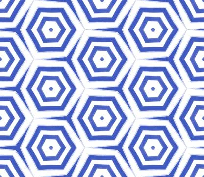 Exotic seamless pattern. Indigo symmetrical Stock Illustration