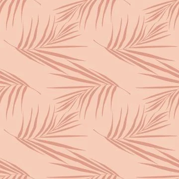 Exotic seamless stylized pattern with simple fern leafs silhouettes. Tropical Stock Illustration