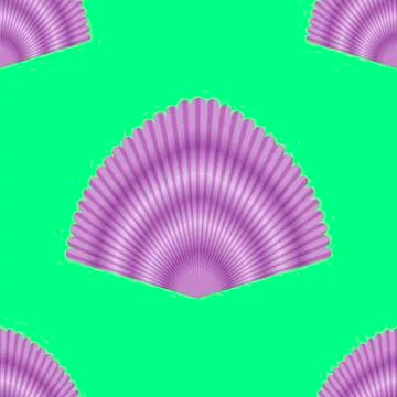 Exotic Seashell Seamless Pattern Illustrazione stock