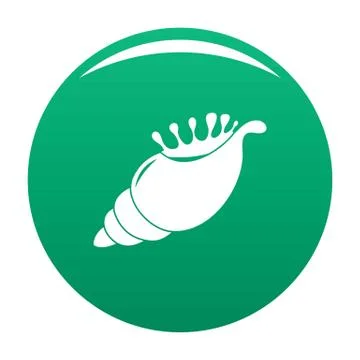 Exotic shell icon vector green 스톡 일러스트