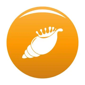 Exotic shell icon vector orange Stock Illustration