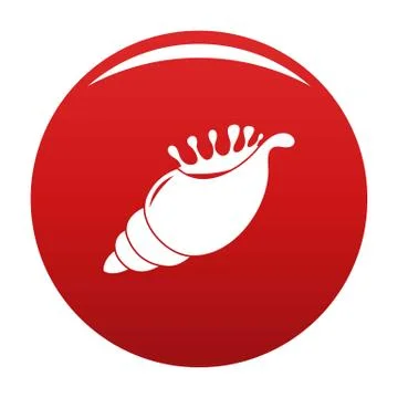 Exotic shell icon vector red Stock Illustration