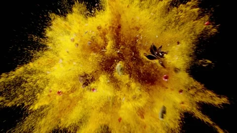 Exotic spices flying up Stock Footage 130901155