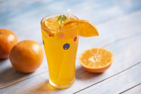 Exotic summer drinks refreshing of cold drinks glasses fresh fruit on ice hom Stock Photos