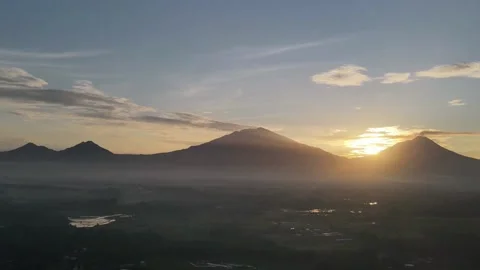 Exotic Sunrise in Merapi Volcano Stock Footage 147198124