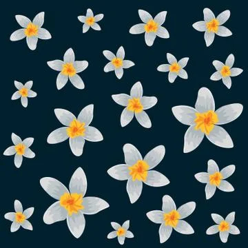 Exotic tropical flowers pattern 스톡 일러스트