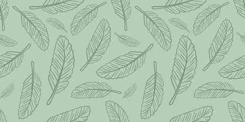 Exotic tropical foliage seamless pattern Ilustração Stock