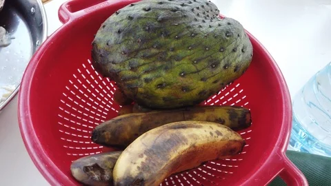 Exotic tropical fruit on table. Stock Footage 111292495