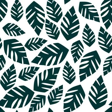 Exotic Tropical Vector Seamless Pattern. Leaves Of Palm Trees, Monstera, Leav Illustrazione stock