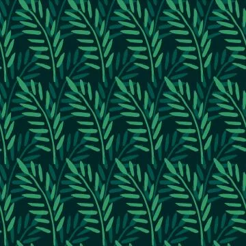 Exotic tropical vector seamless pattern. Leaves of palm trees, leaves in the  イラスト素材