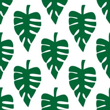 Exotic Tropical Vector Seamless Pattern. Leaves Of Palm Trees, Monstera, Leav イラスト素材