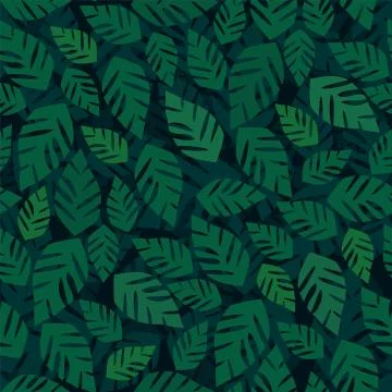 Exotic tropical vector seamless pattern. Leaves of palm trees, monstera, leav 库存插图