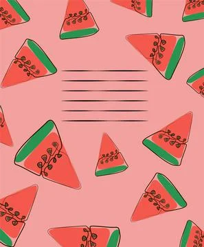 Exotic watermelon , collected in a composition on a pink background. Natural Stock Illustration