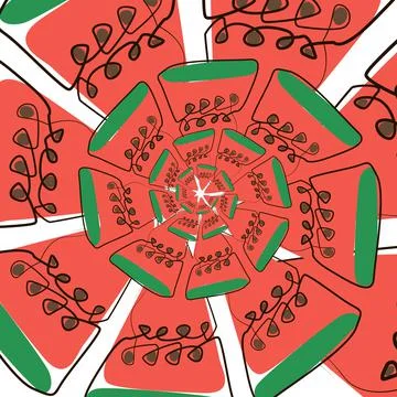 Exotic watermelon , collected in a composition on a white background. Natural Stock Illustration