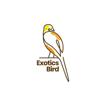 Exotics bird logo design vector Stock Illustration