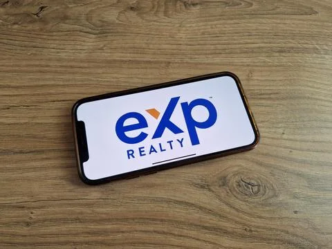 EXp Realty logo displayed on mobile phone Stock Photos
