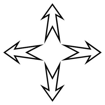 Expand Arrows Contour Vector Icon Stock Illustration