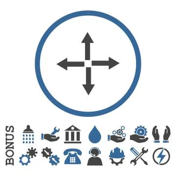 Expand Arrows Flat Rounded Vector Icon With Bonus Stock Illustration