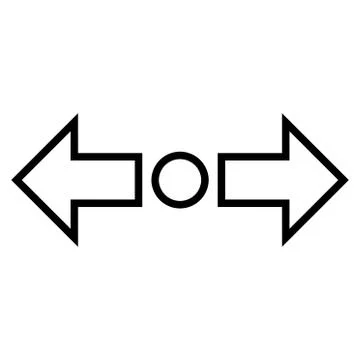 Expand Arrows Horizontal Stroke Vector Icon Stock Illustration