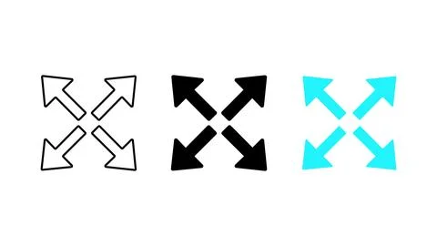 Expand arrows icon set Stock Illustration