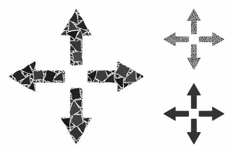 Expand arrows Mosaic Icon of Bumpy Parts Stock Illustration