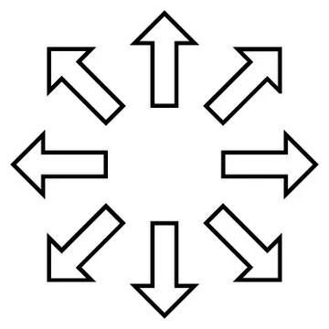 Expand Arrows Stroke Vector Icon Stock Illustration