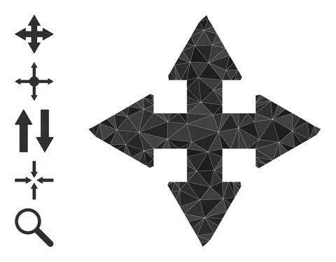 Expand Arrows Triangle Icon and Other Icons 스톡 일러스트