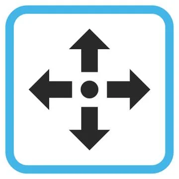 Expand Arrows Vector Icon In a Frame 스톡 일러스트