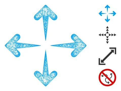 Expand Arrows Web Vector Mesh Illustration Stock Illustration
