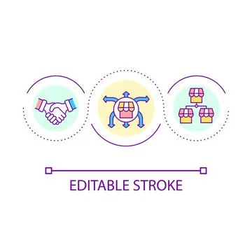 Expand chain of stores loop concept icon Stock Illustration