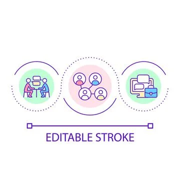 Expand employees structure loop concept icon Stock Illustration